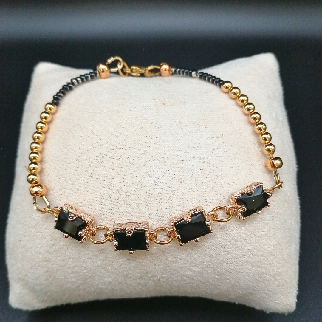 Bracelet Théa noir et or