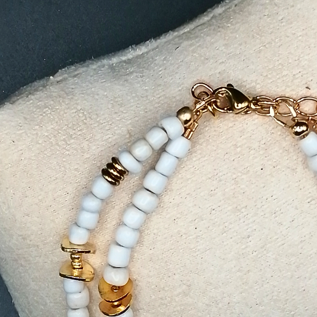 Bracelet duo beige