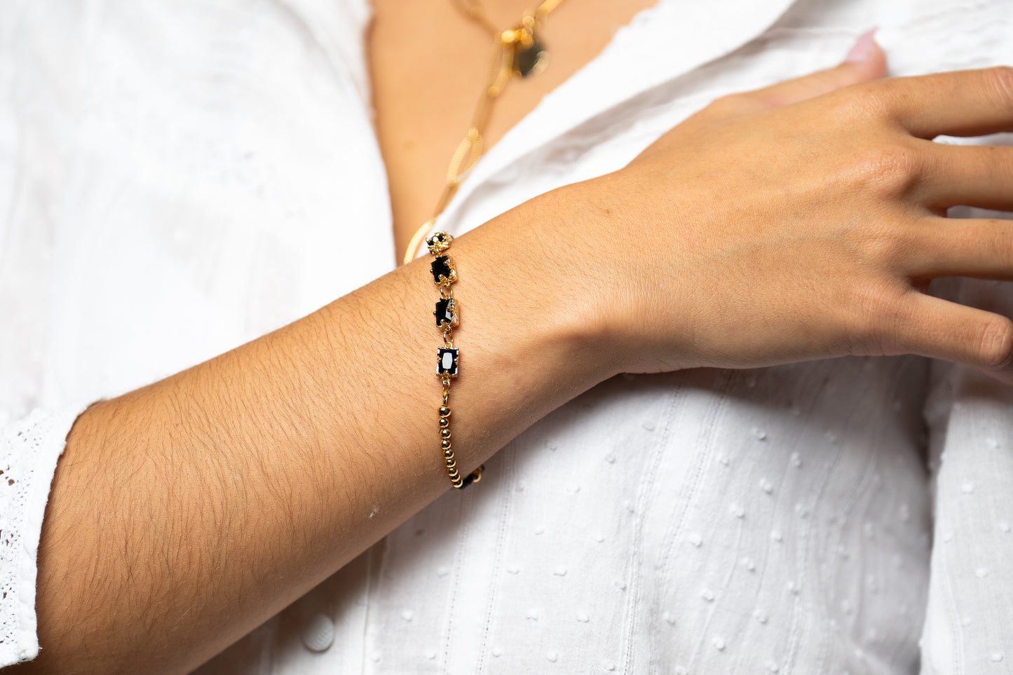 Bracelet Théa noir et or