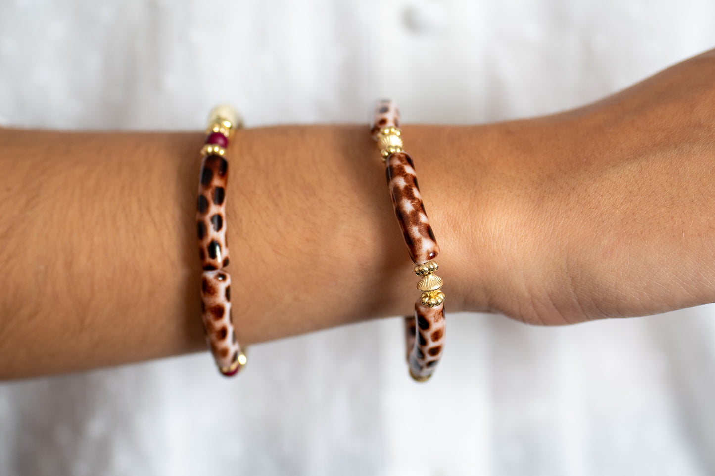 Bracelet Léo et perles Dorées