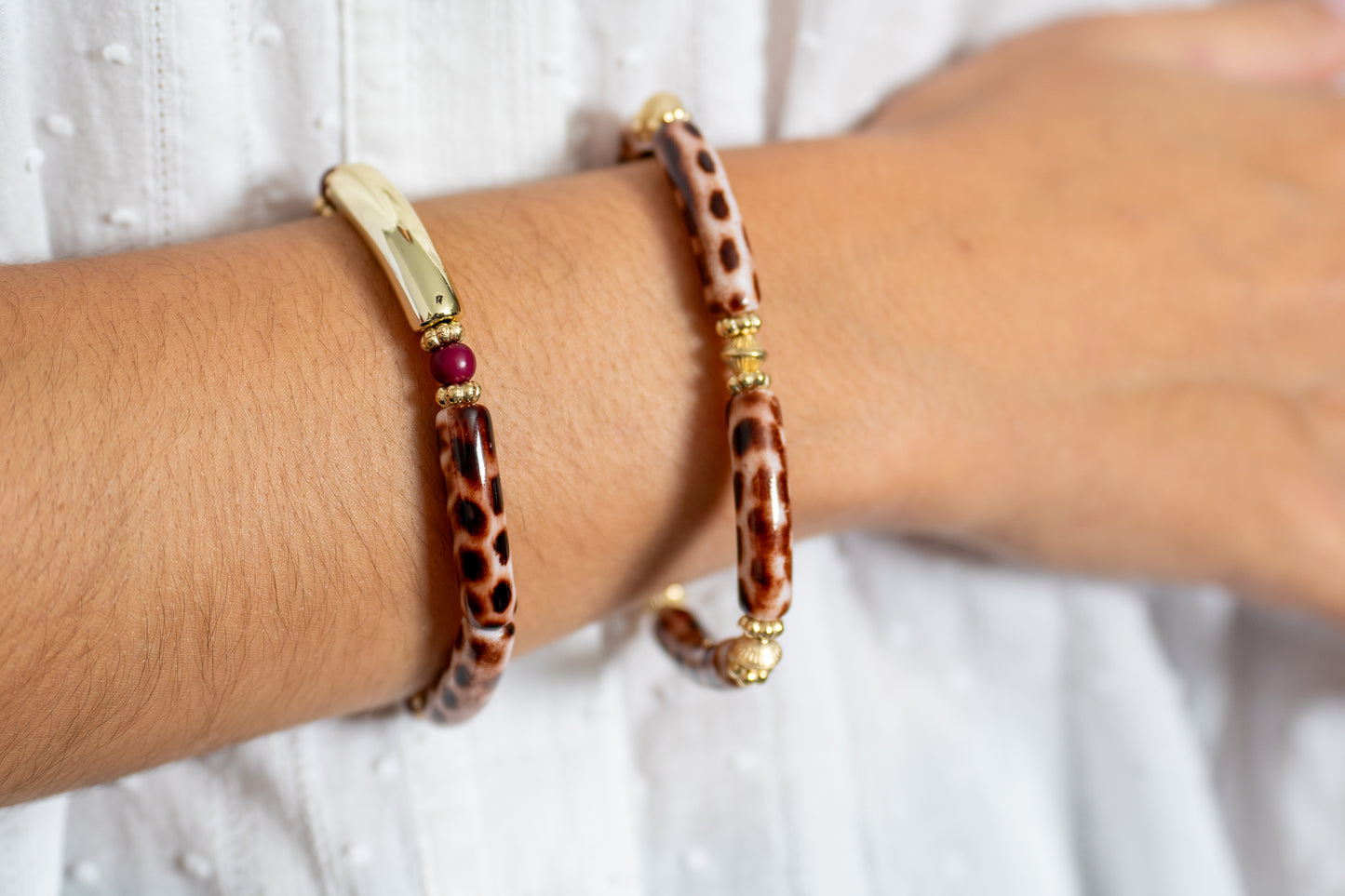 Parure Léo (un collier et lot de deux bracelets)