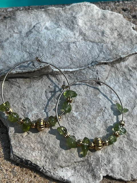 Creoles Gold filled Péridot.