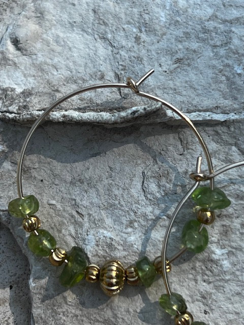 Creoles Gold filled Péridot.