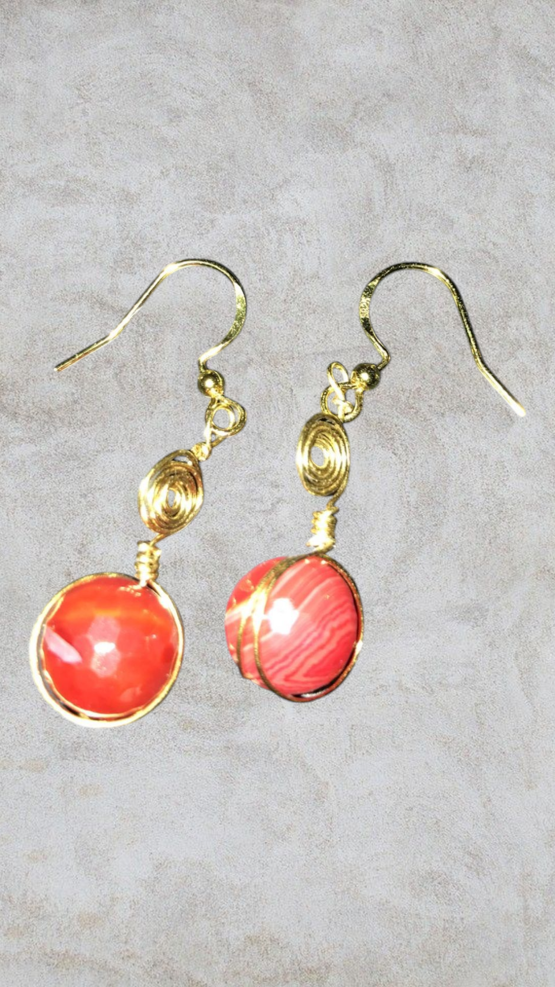 Boucles Irina en Agate rouge