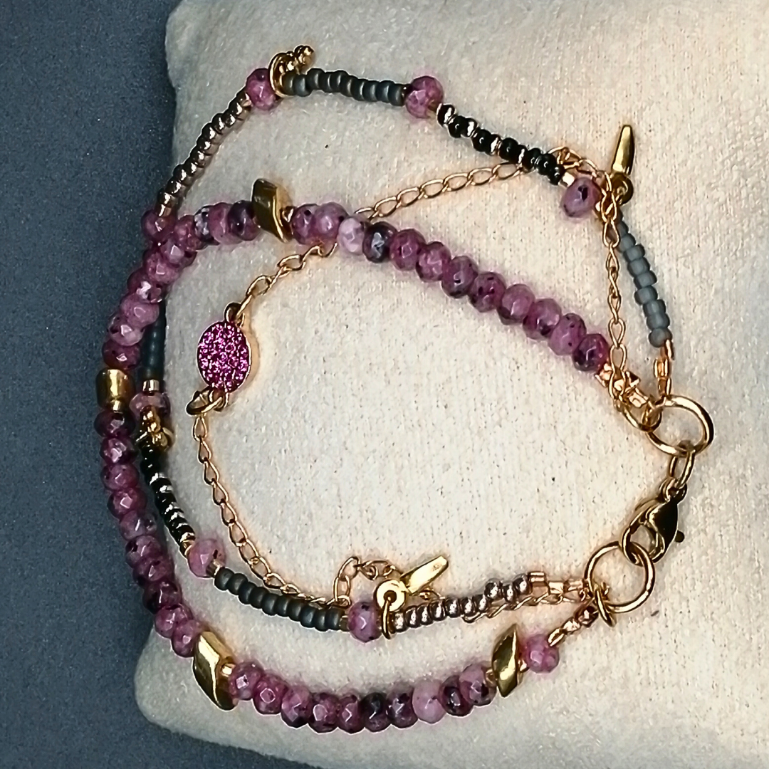Bracelet trio rose
