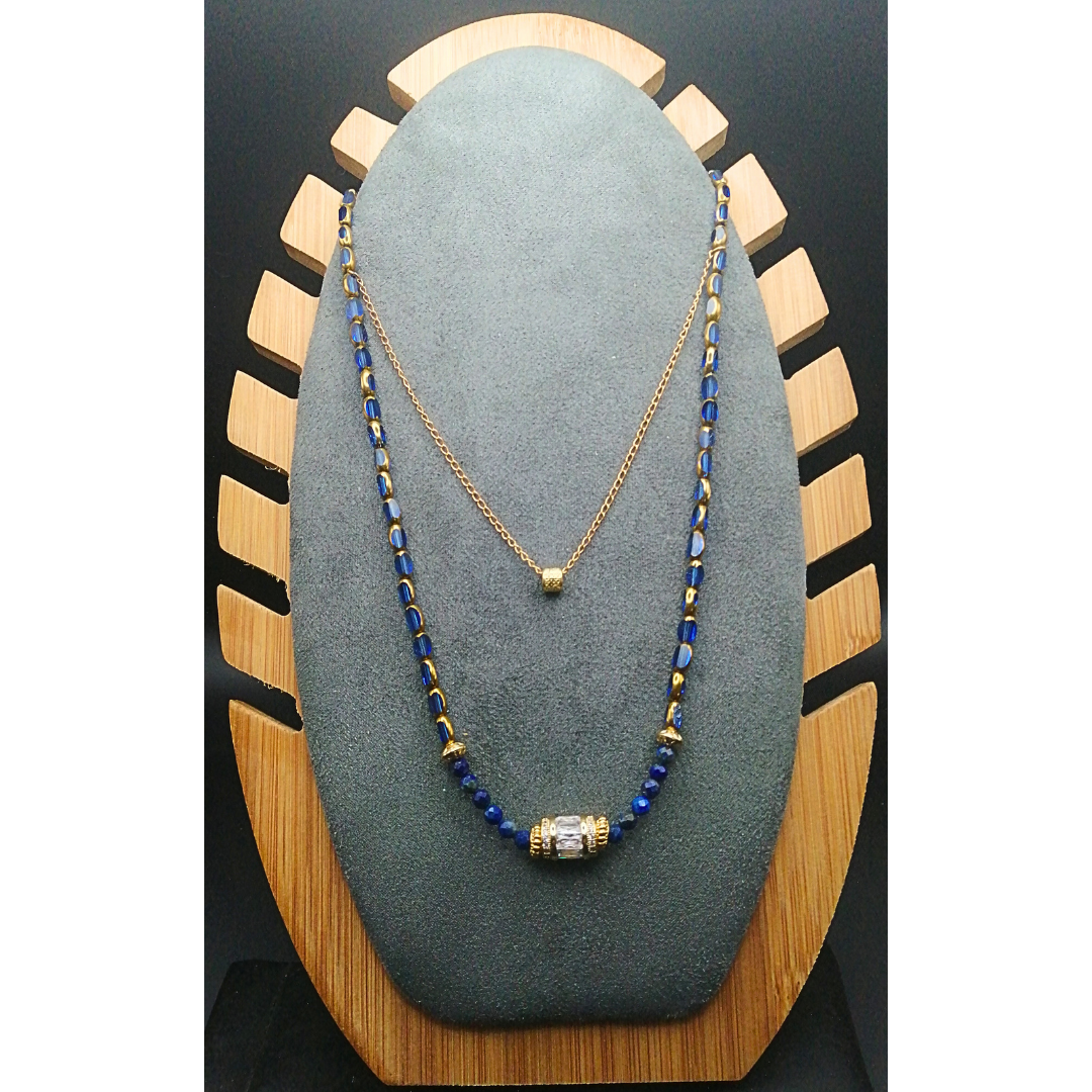 Collier double rang Saphir Lapis Lazuli