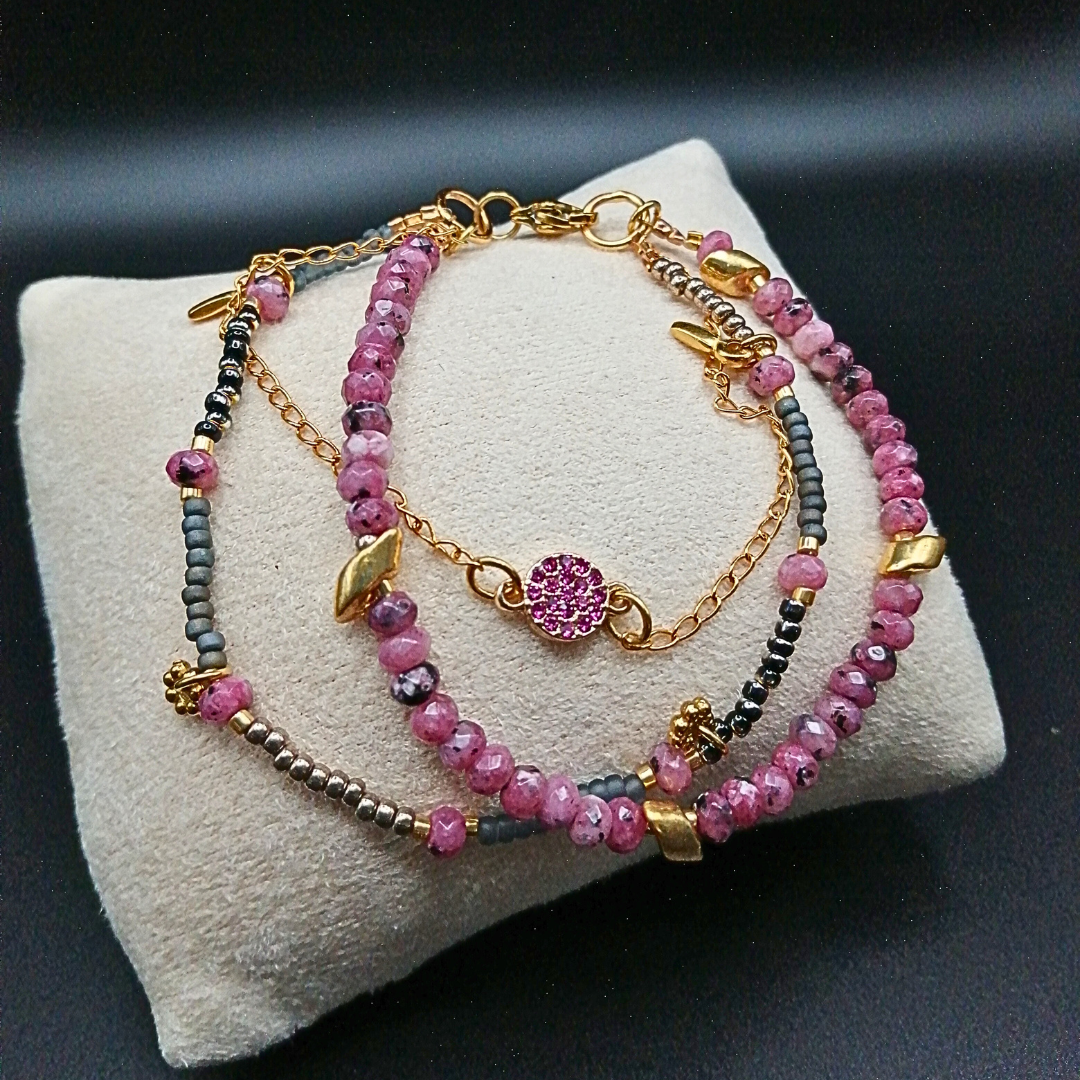 Bracelet trio rose