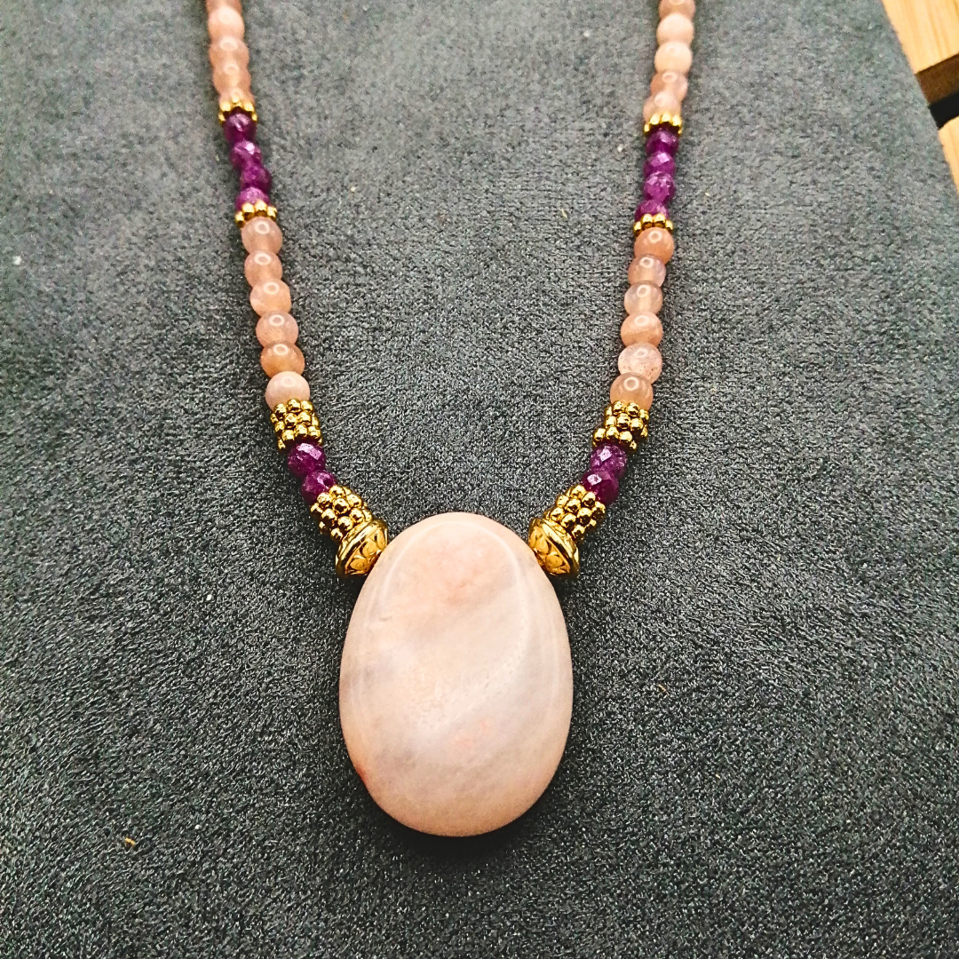 Collier aventurine pêche