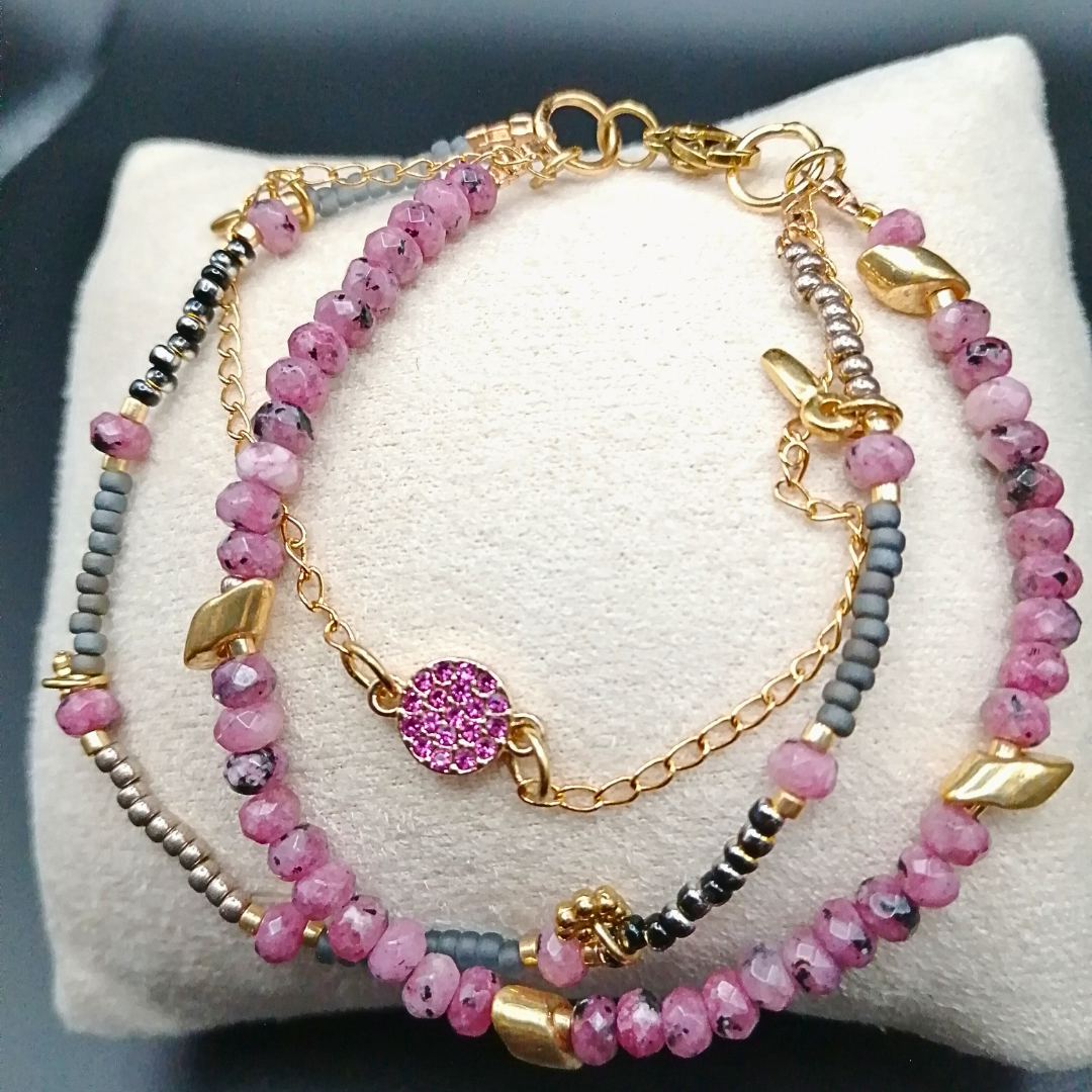 Bracelet trio rose
