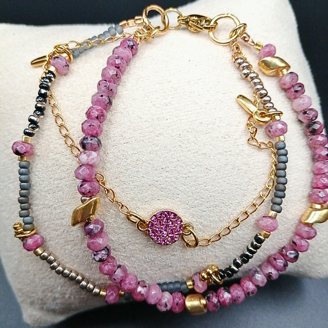 Bracelet trio rose