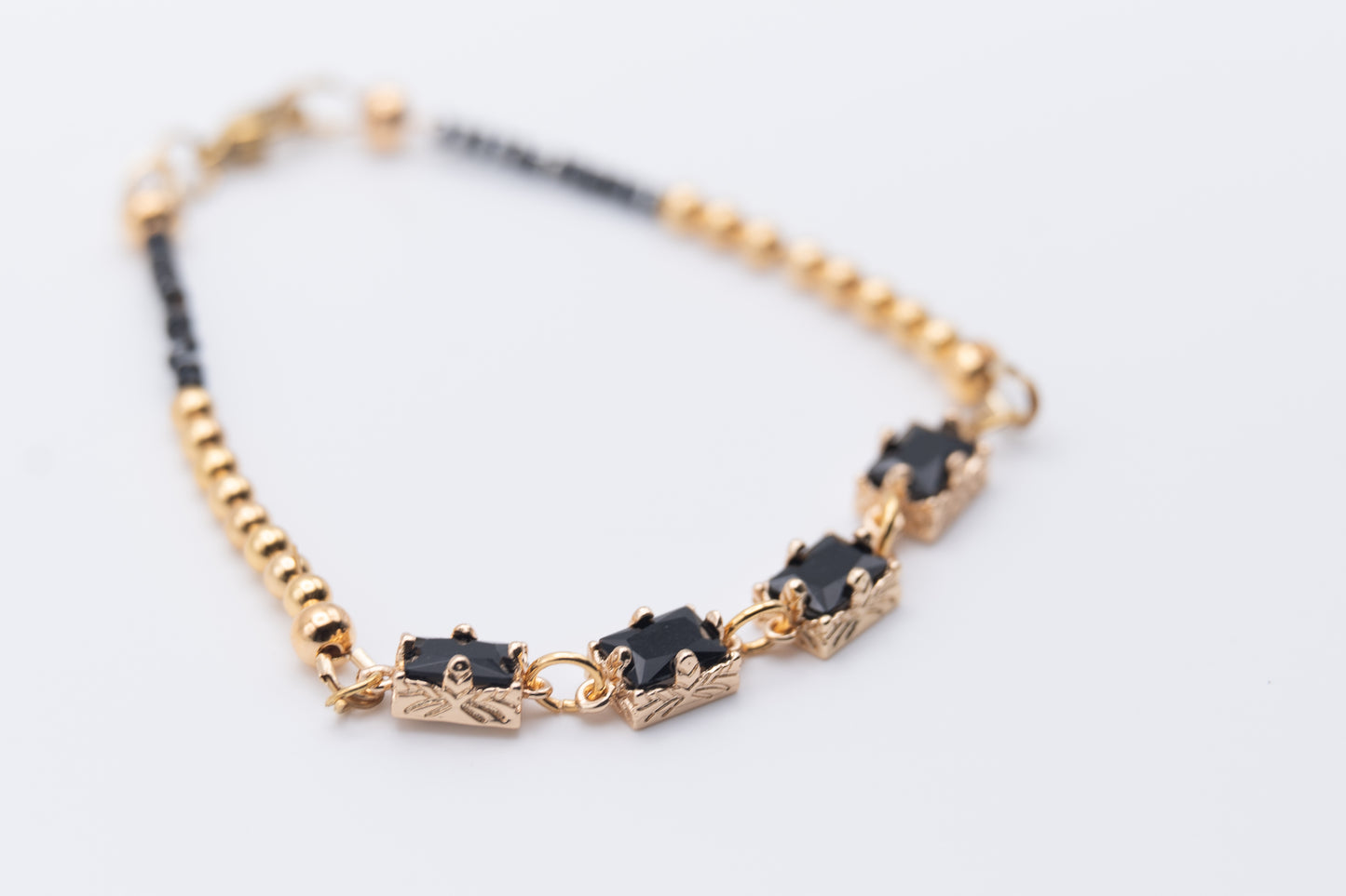 Bracelet Théa noir et or