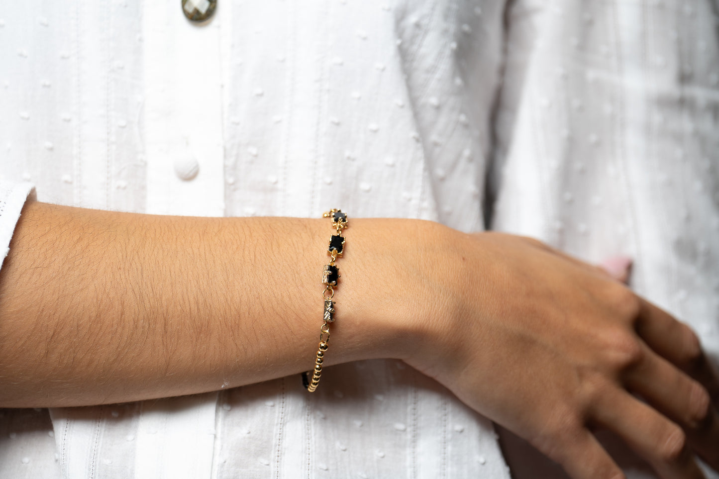 Bracelet Théa noir et or