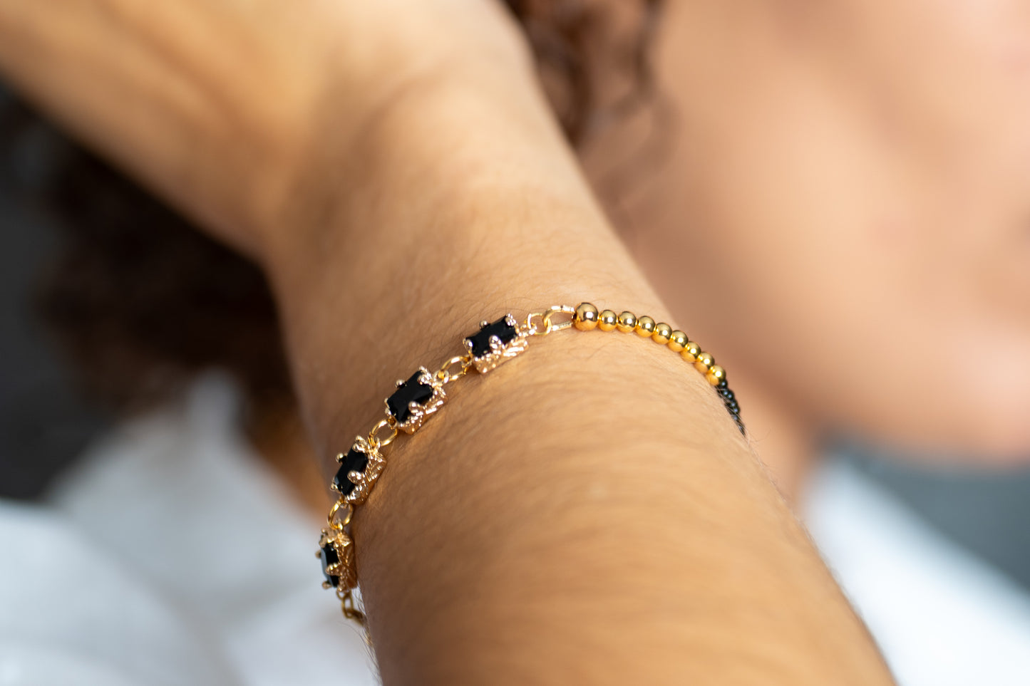 Bracelet Théa noir et or