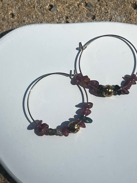 Boucles Gold Filled Tourmaline
