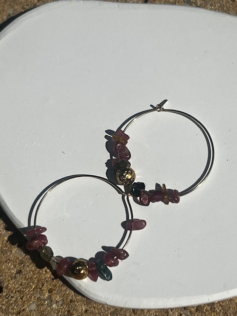 Boucles Gold Filled Tourmaline