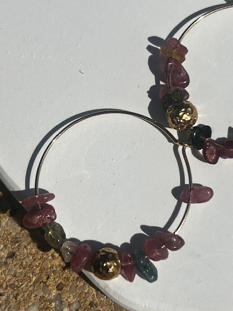 Boucles Gold Filled Tourmaline