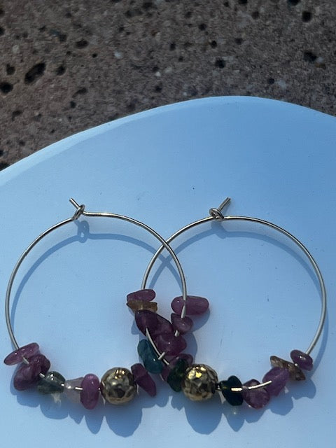 Boucles Gold Filled Tourmaline