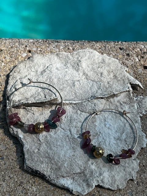 Boucles Gold Filled Tourmaline