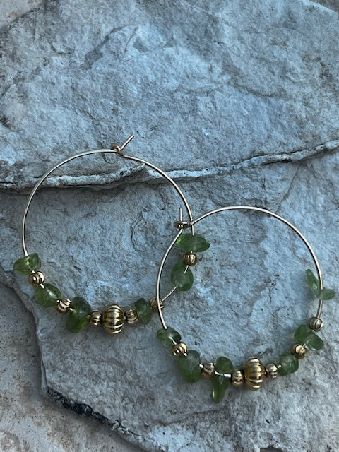 Creoles Gold filled Péridot.