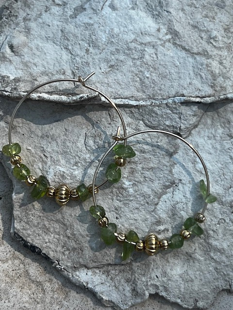 Creoles Gold filled Péridot.