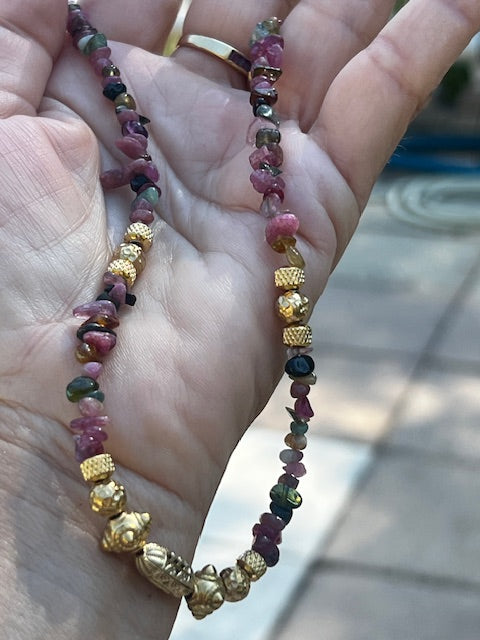 Boucles Gold Filled Tourmaline